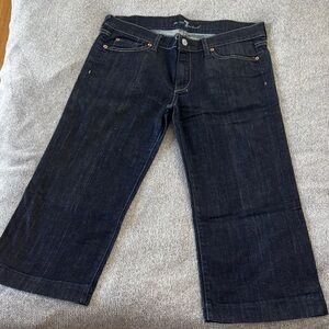 Women's Dark Blue Capri Jeans